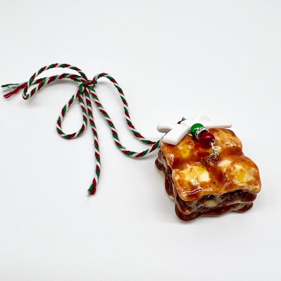 Lasagna Christmas Ornament – Handmade Clay Italian Food Christmas Tree Decor - Picture 10 of 16